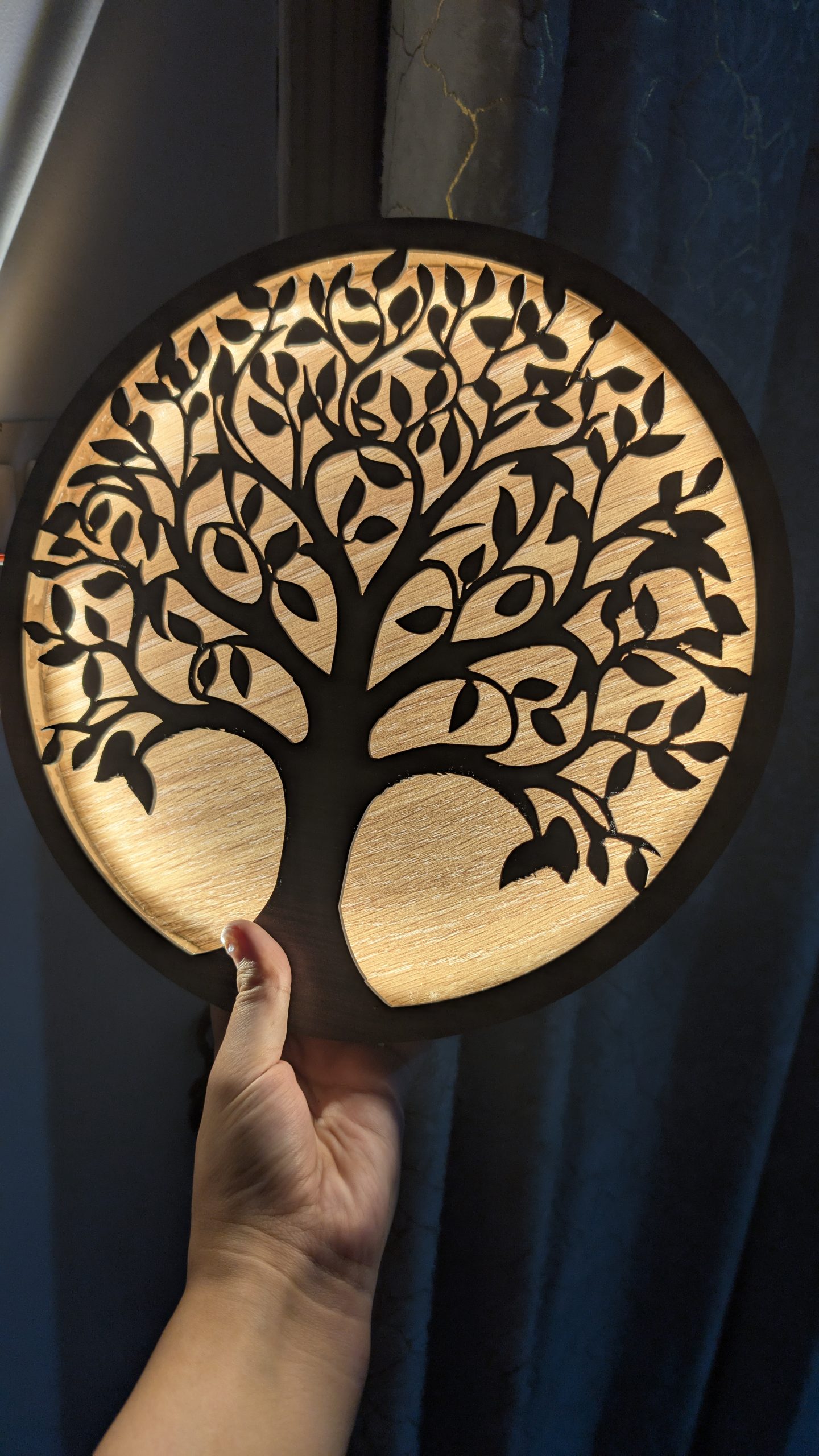 Round Tree wooden MDF with LED light - Image 3